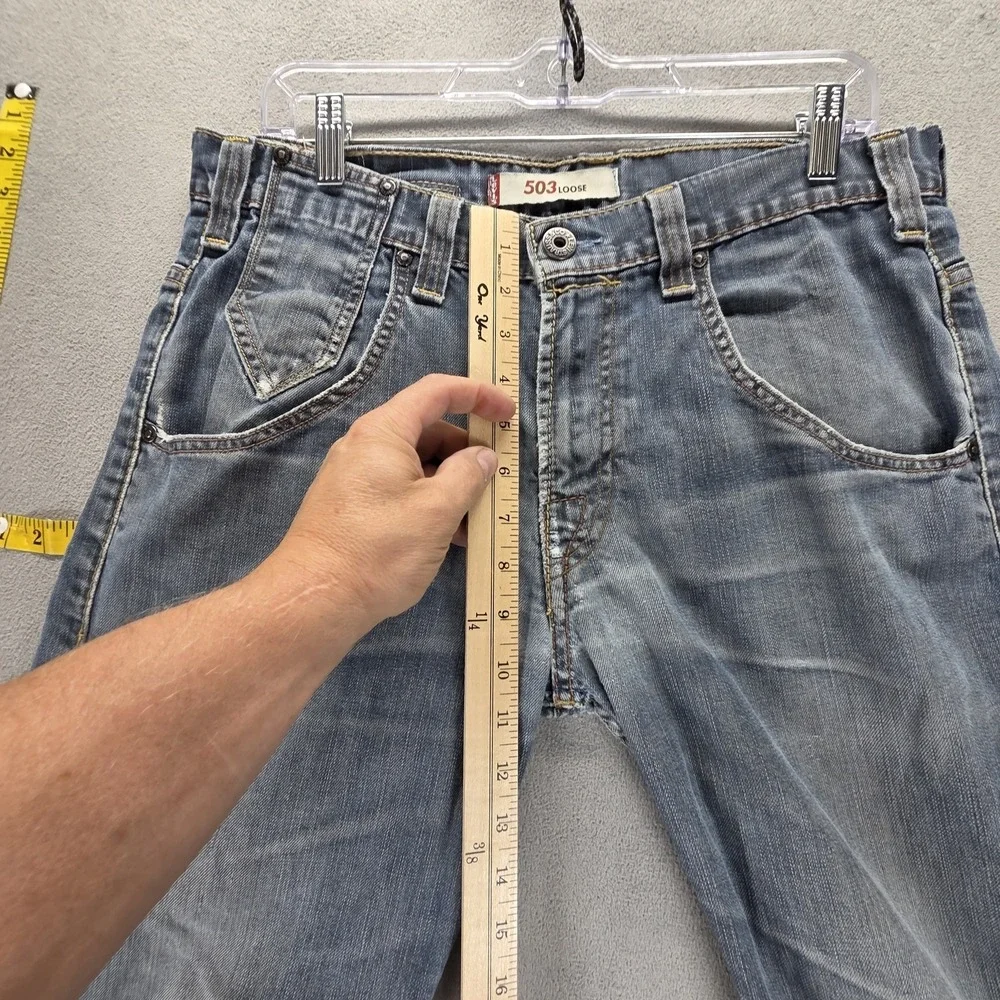 Vintage Levis Engineered Jeans Mens 32x32 Blue 503 Buckle Back Flap Pockets
